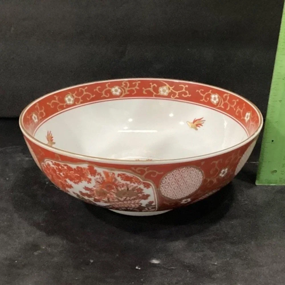 Imari‎ Japan Serving Bowl, Vintage Hand Painted Floral & Birds, Vegetable Dish